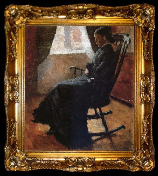 framed  Edvard Munch Karen auntie sitting a rocking chair, ta009-2